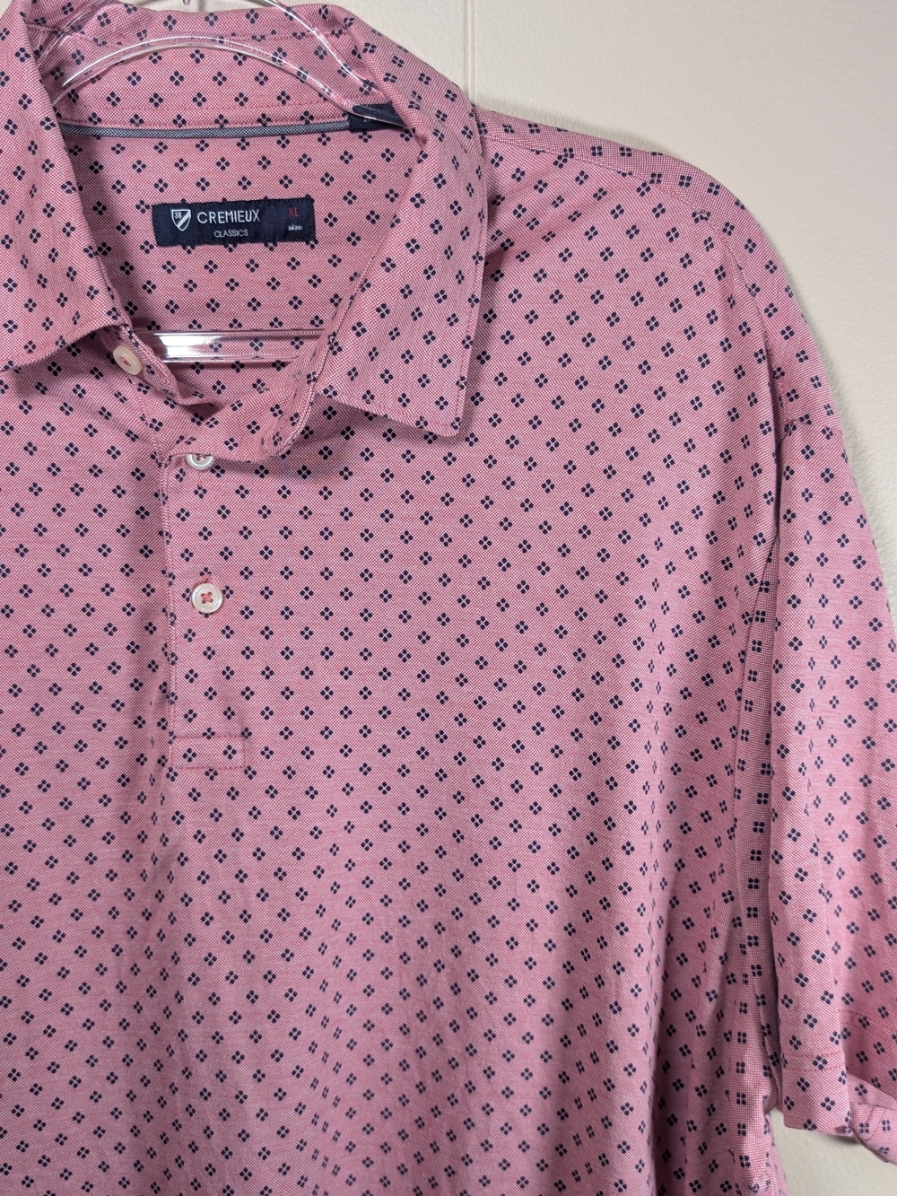 Cremieux Classics Pink Geometric Polo Shirt Men’s XL
